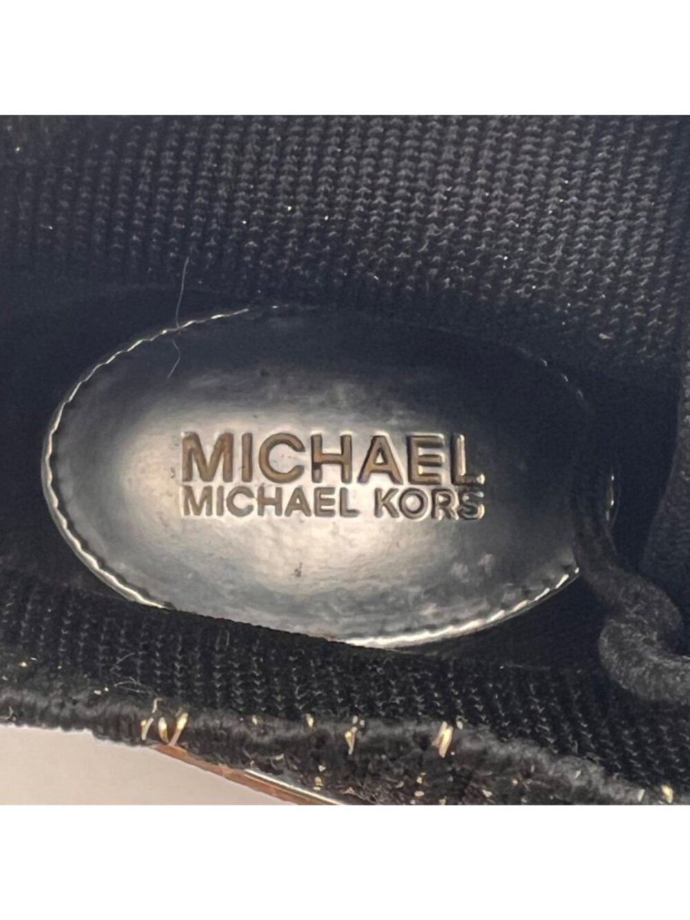 Michael Kors Skyler Elastic Bootie Wedge High Top Sneaker Womens Size 7 Metallic - Picture 10 of 16
